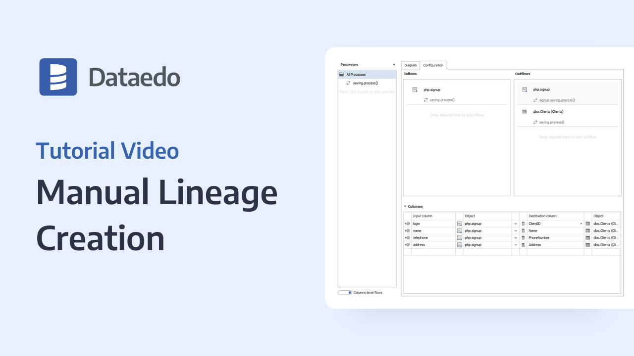 Manual Lineage Creation - Dataedo
